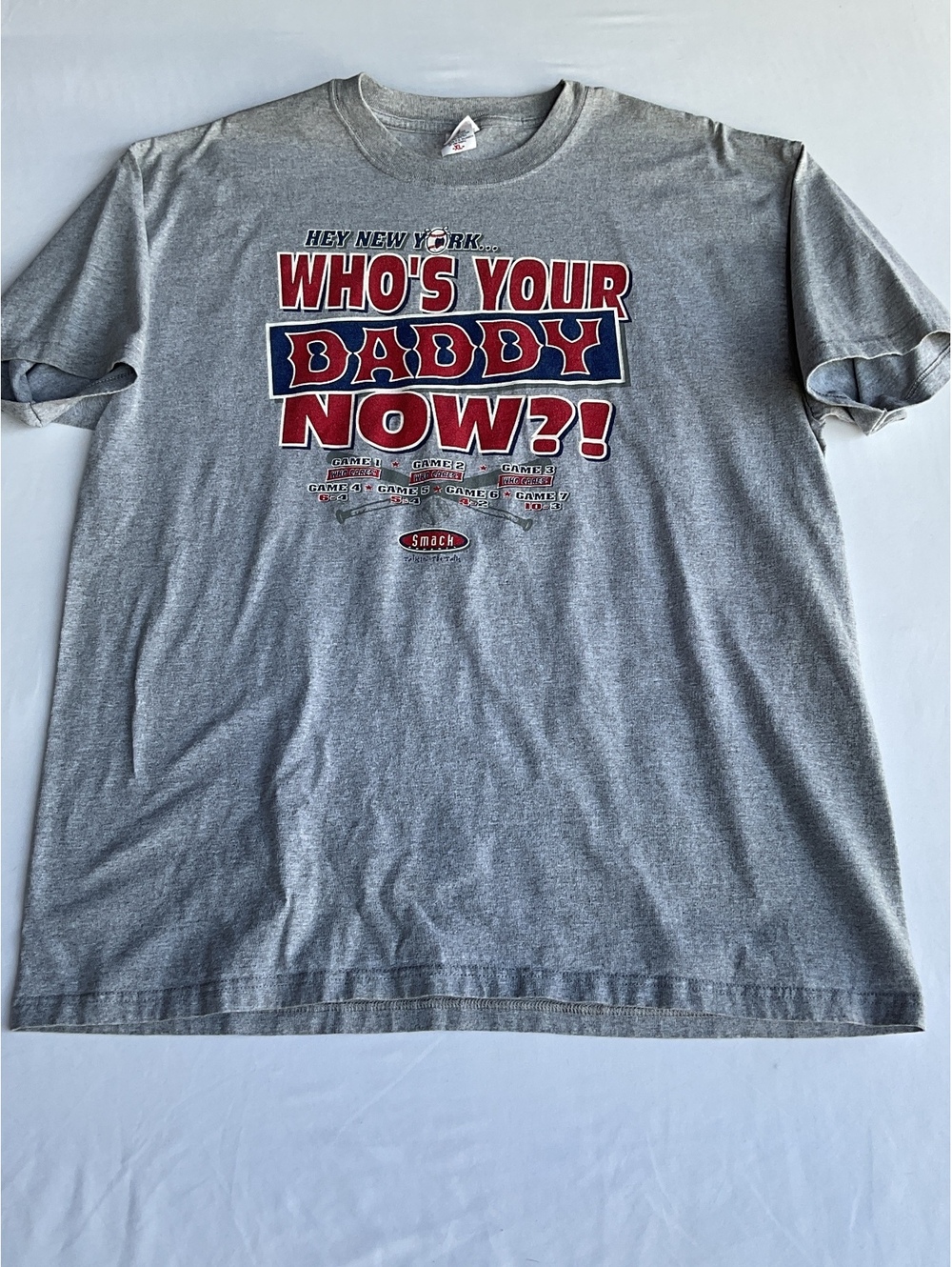 08/09 012 Anvil XL Gray Graphic T-Shirt Who's Your Daddy Now